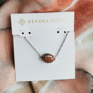 Kendra Scott - Football - Silver Orange Goldstone Short Pendant Necklace